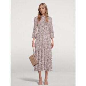 Samsoe Samsoe || Fritta Jersey Midi Dress Stretch Floral Brown Medium